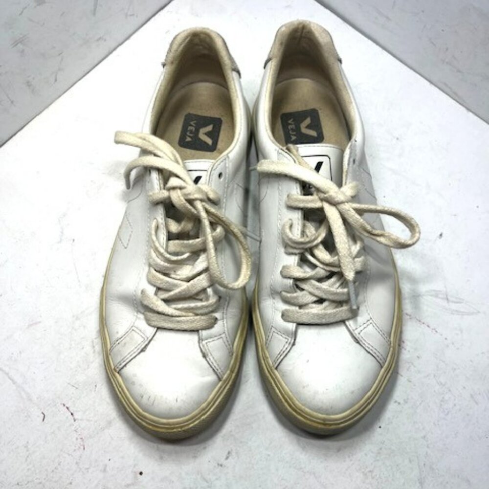 Veja Esplar Low Top Leather White Sneaker Sz 5 - Picture 4 of 9